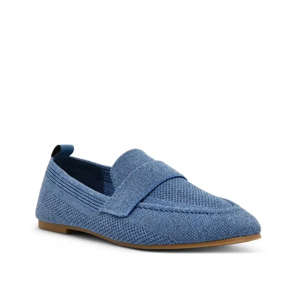 Anne Klein Talia Loafers Women's US 8 Blue Moc Toe Comfort Slip On Flats GAL1569
